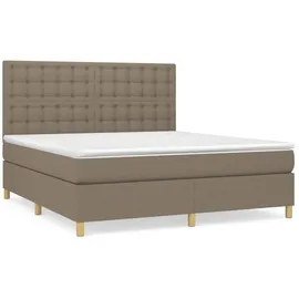 vidaXL Boxspringbett mit Matratze Taupe 180x200 cm Stoff