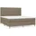 vidaXL Boxspringbett mit Matratze Taupe 180x200 cm Stoff