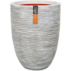 Capi Blumentopf Nature Rib Elegant Niedrig 36x47 cm Elfenbein KOFI782