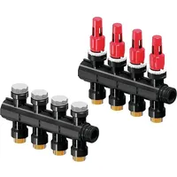 Uponor Vario PLUS Verteiler mit Durchflussmesser FM 4X 3/4