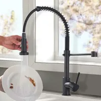 Jn.songs - Wasserhahn Küche, Küchenarmatur mit Spiralfeder, 360°Schwenkbare Spültischarmaturen mit Brause Hochdruck, Einhebelmischer mit Brause