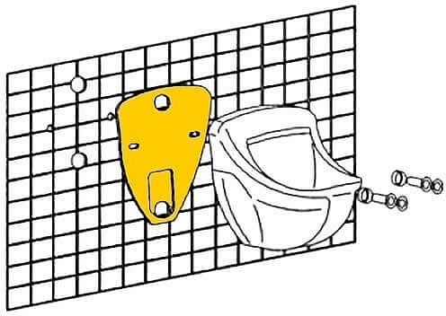 Urinal-Schallschutzset bis 630 mm, best. aus Schalldämmprofil 5 mm stark (geklappte Ausführung)