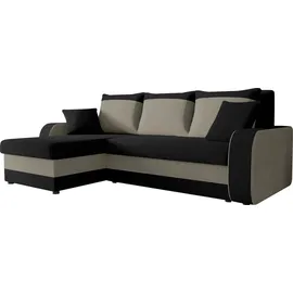 Mirjan24 Ecksofa 2-Sitzer Mikrofaser Grau/Schwarz