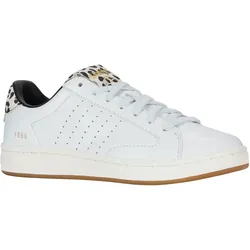 Sneaker K-SWISS "LOZAN KLUB LTH", Gr. 40, weiß, leopard, snow weiß, Leder, sportlich, Schuhe