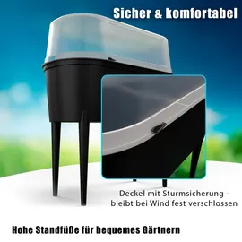 BigDean Hochbeet Balkon 77 x 38 x 84 cm Schwarz