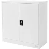 ML-Design Aktenschrank Abschließbar 90x40x90 cm Weiß Stahl mit 2 Türen