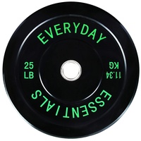 Everyday Essentials Olympische Hantelscheibe mit Stahlnabe, farblich codiert, Schwarz