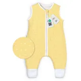Ehrenkind Babyschlafsack Sommer Schlafsack mit Füßen, Bio-Baumwolle, 1 TOG (Standard by OEKO-TEX, 100% Bio-Baumwolle, Sommerschlafsack mit Beinen, 1.0 TOG), Schlafsack Baby, Baby Schlafsack gelb 70 cm