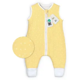 Ehrenkind Babyschlafsack Sommer Schlafsack mit Füßen, Bio-Baumwolle, 1 TOG (Standard by OEKO-TEX, 100% Bio-Baumwolle, Sommerschlafsack mit Beinen, 1.0 TOG), Schlafsack Baby, Baby Schlafsack gelb 70 cm