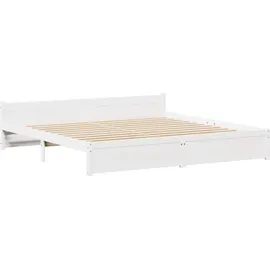 vidaXL Massivholzbett 180 x 200 cm Weiß