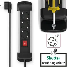 Hama Steckdosenleiste 1,5 m Schwarz/Silber 3 St.