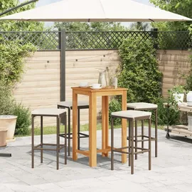 vidaXL Gartenbar-Set 5-tlg. Braun
