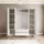 lookway Kleiderschrank AUREL 4D2SZ 4-türig Holznachbildung hochglänzend weiß