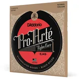 D'Addario Gitarrensaiten Konzertgitarre | Akustikgitarre | Akustik Gitarre Saiten | Classical Guitar Strings | EJ49 Pro-Arte Silver/Black/Normal Saitensatz