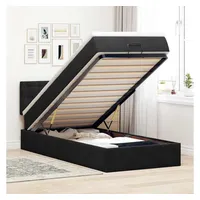 VidaXL Ottoman-Bett mit Matratze Schwarz 100x200 cm Samt