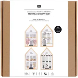 Rico Design Stickpackung Gezählter Kreuzstich, Häuser 4 Jahreszeiten, medium