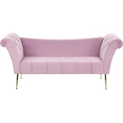 Chaiselongue Samtstoff hellviolett / gold NANTILLY