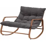 Schaukelsessel 'Gabriella' grau, braun 130 x 92 x 69 cm