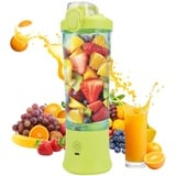 Tragbarer Smoothie Maker Mixer, 600ML Standmixer für Smoothies, Saft und Shakes, Portable Mini Blender mit 6 Edelstahlmesser, USB Persönlicher Obstmischmaschine, BPA-frei (Gelb)