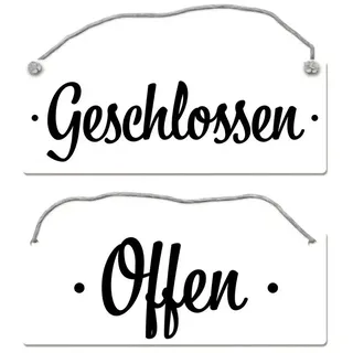 trendaffe Türe ist offen bzw. geschlossen Wendeschild mit Kordel Geschäft Laden Geöffnet
