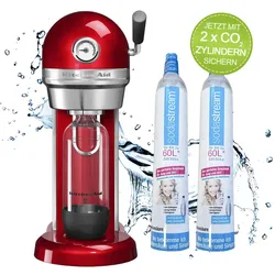 KitchenAid Artisan Wassersprudler Liebesapfelrot inkl. 2x CO2 für Sodastream