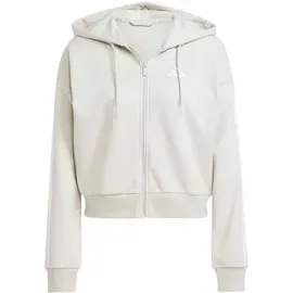 adidas Damen Kapuzensweat Essentials 3-Streifen French Terry, Größe S in Grau WONALU/WHITE