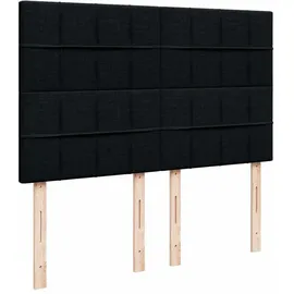 vidaXL Boxspringbett mit Matratze Schwarz 140x200 cm Stoff