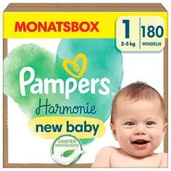 Pampers® Windeln HarmonieTM Größe Gr.1 (2-5 kg) für Neugeborene (0-3 Monate), 180 St.