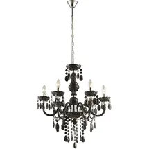 GLOBO Kronleuchter 5-flg. E14 67 cm rund Chrom/Schwarz