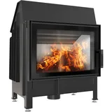 KRATKI Kamineinsatz ZIBI Deco 11kW - Kaminkassette - Holzkamin - 2.BImSchV 15a B-Vg - Lufteinlass 125mm - Cremefarbe Kaminverkleidung - Schliessen des Kamins - modern Deco-Verglasung