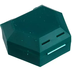 Zahnspangenbox mit Kordel Farbe Grün mit Glitzer