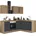 kochstation Winkelküche Florida L-Form 220 cm schwarz