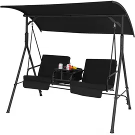 Costway Hollywoodschaukel, Schwarz,