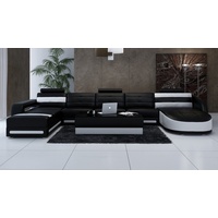 JVmoebel Ecksofa, Ledersofa Sofa Couch Wohnlandschaft Ecksofa Design Modern Sofa schwarz