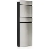 Wiltec Standbriefkasten Silberfarben inkl. Zeitungsfach