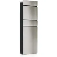 Wiltec Standbriefkasten Silberfarben inkl. Zeitungsfach