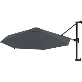 vidaXL Sonnenschirm Ø 300 cm inkl. Wandhalterung anthrazit