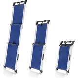 Hunderampe Auto Klappbar- Teleskop Alu Rampe für große Hunde - Stabile Hundetreppe Auto & SUV - Rutschfest - Reflektierende Seiten - Blau