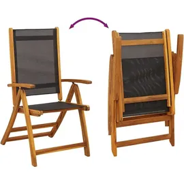 vidaXL Gartenstuhl 57,5 x 72 x 109 cm schwarz 2 St.