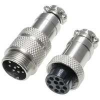 Pollin 453568 Rundsteckverbinder Stecker, Buchse Gesamtpolzahl: 10 1 Set