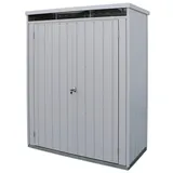 Duramax Palladium Aufbewahrungsschrank Doppeltür mit vorderem Oberlicht, Aufbewahrungsschrank für den Garten, Gartenschrank, inklusive Set mit zwei verstellbaren Regalböden, silber