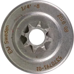 Husqvarna Sternkettenrad komplett mit Nadellager und Getriebe 1/4", 8 Zähne
