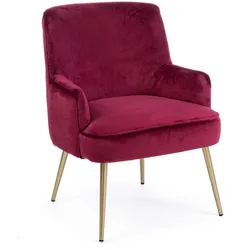 Sessel Clelia in Samt-Optik, Rot