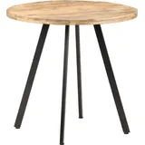 The Living Store Esstisch 80 cm Raues Mangoholz - Braun