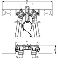 TECE TECElogo-Ax Montageeinheit 80mm mit Wandscheibe Dimension 16mm x