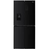 4-türiger Kühlschrank mit Wasserspender - 446 l - absolut kein Frost - L79 cm x H 180 cm - Schwarz - Klasse D