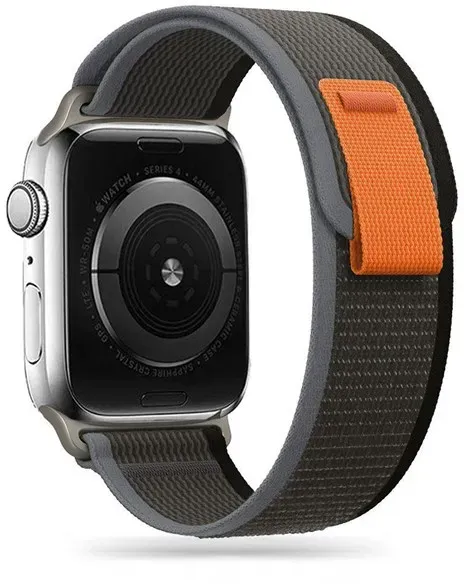 Nylon Strap for Apple Watch 4 / 5 / 6 / 7 / 8 / 9 / SE / Ultra 1 / 2 (42/44/45/49 mm) - Black & Orange