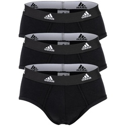 adidas Herren Slip, 3er Pack - Briefs, Active Flex Cotton, Logo, einfarbig Schwarz M
