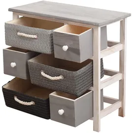 Mobili Rebecca Rebecca Mobili Mehrzweckkommode 53 x 56 x 27 cm Weiß/Grau