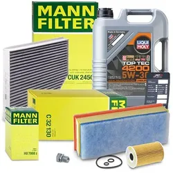 Mann-filter Inspektionspaket A + 5l 5W-30 Motoröl für Audi